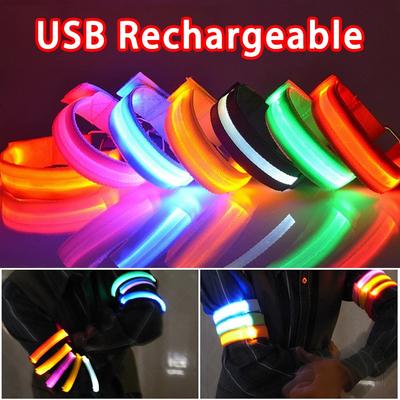 Ночной беговой браслет светодиодный фонарь для спорта на открытом воздухе USB перезаряжаемый безопасный ремень Ty ремень для рук и ног предупреждающий браслет для езды на велосипеде велосипедный фонарь