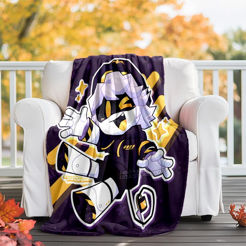 Murder Drones printed throw blanket—lightweight,soft,warm;versatile blanket for all seasons—perfect as &air-conditioning throw,nap blanket