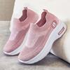 Women's Platform Sneaker 2025 Spring Breathable Mesh Slip-On Casual Workout Shoes Cushioned Sole Athletic Inspired Heels Comfort
