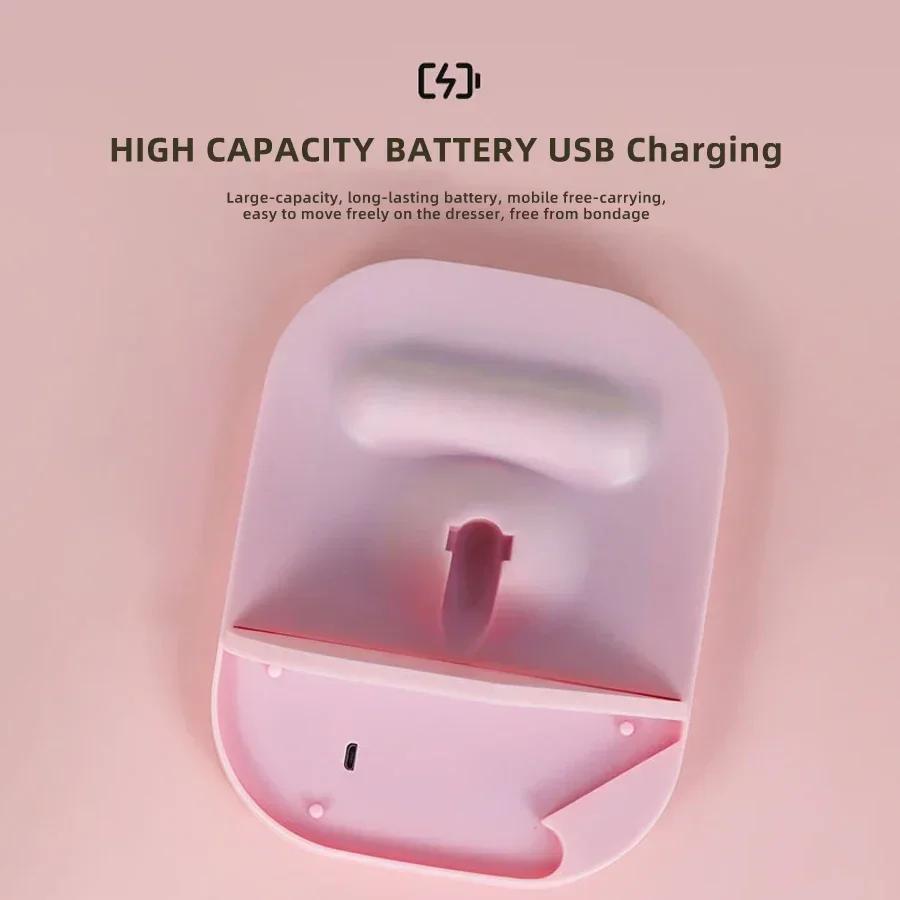 Светодиодное сенсорное зеркало для макияжа, перезаряжаемое через USB, гибкая подсветка, 3 цветовых режима, инструмент для макияжа, подсветка для ванной