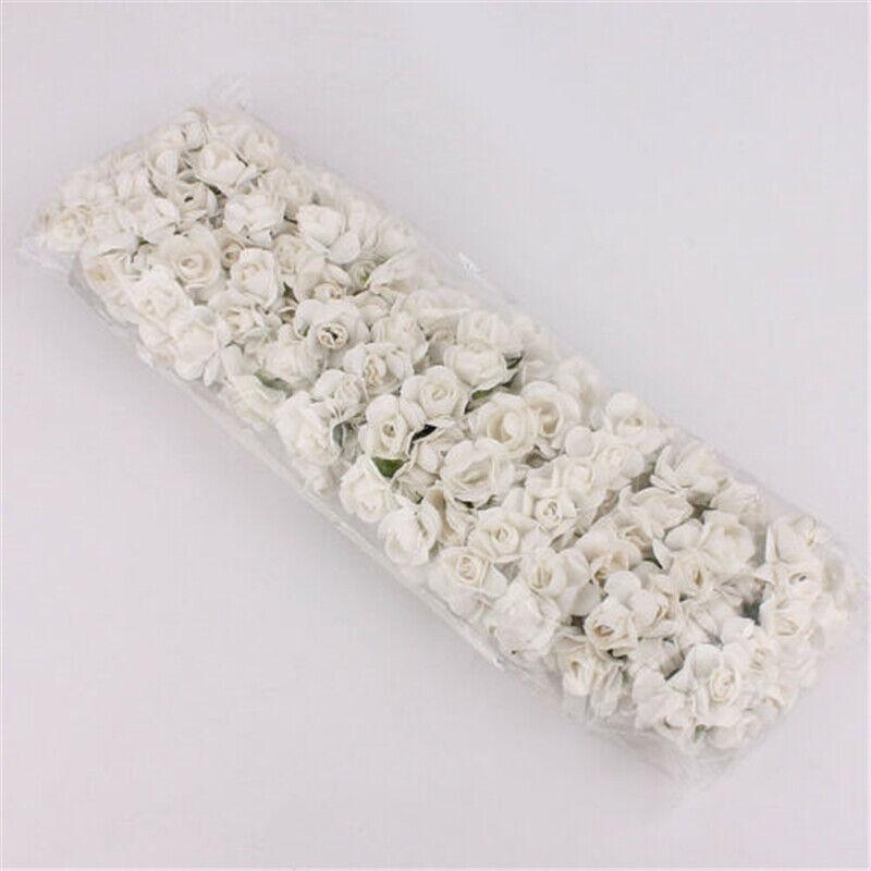 144шт мини-бумага роза искусственные цветы букет маленькие головки декор для свадебной вечеринки