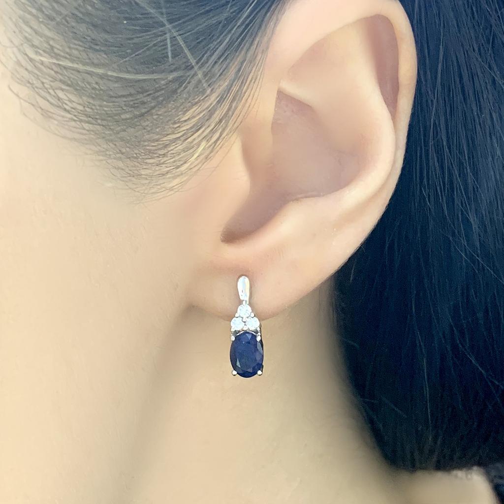 Серебряные серьги с натуральным сапфиром 1.875ct (1938782)