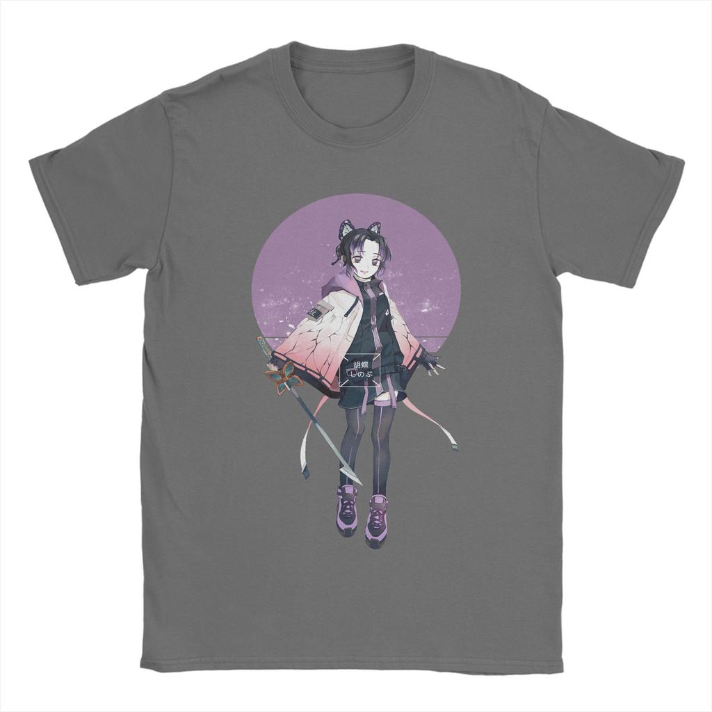 Anime Demon Slayer Shinobu Kocho T Shirt Men Cotton Novelty T-Shirt Round Collar  Tees Short Sleeve Clothing Gift Idea