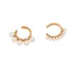 2 шт. серьги-клипсы C-образной формы со стразами для женщин, искусственный жемчуг, геометрические звезды, манжеты для ушей, ювелирные изделия