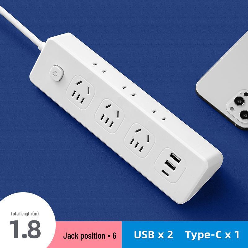 USB Сетевой фильтр с многорозеточным удлинителем для использования в офисе и общежитии