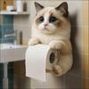 Cat Toilet Paper Holder Wall-Mounted Toilet Roll Holder Bathroom Kitchen Loo Roll Organizer for Cat Lovers Housewarming Gift
