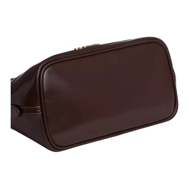 Coach Сумка-портфель Lara 22 на молнии с серебряной фурнитурой из коровьей кожи маленькая женская кленового цвета
