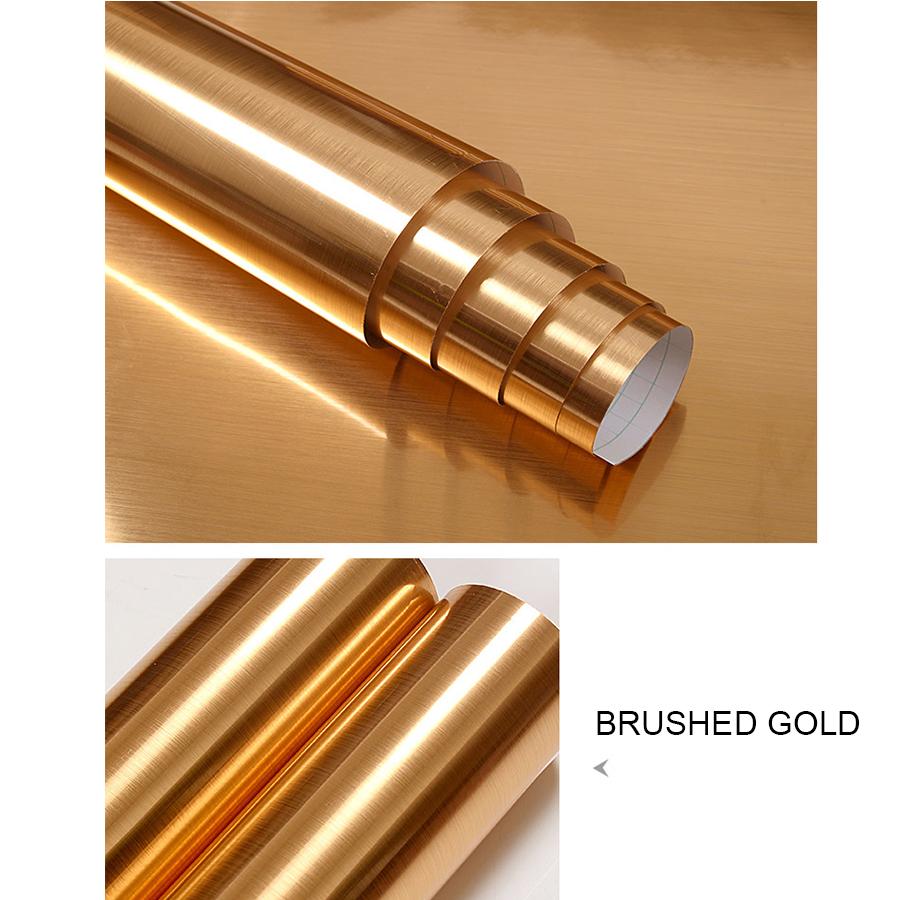 Толстые самоклеящиеся обои с отделкой под шлифованный / зеркальный металл, наклейки для ремонта старой электрики, водонепроницаемая металлическая липкая бумага для мебели и столешниц