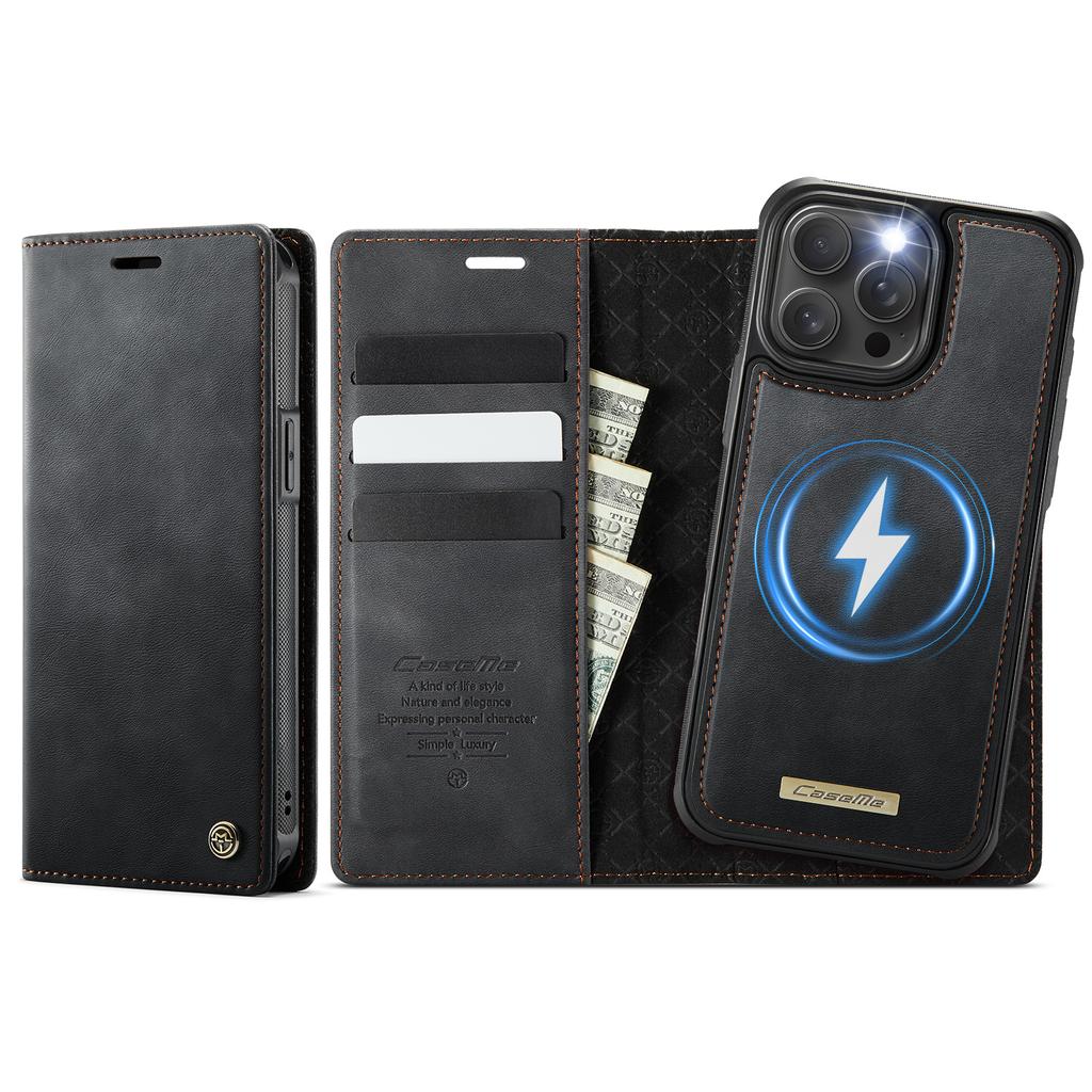 For iPhone 12 Pro 6.1 inch/iPhone 12 6.1 Inch Case CASEME C49 Compatible with MagSafe RFID Blocking Detachable Wallet Leather Phone Cover