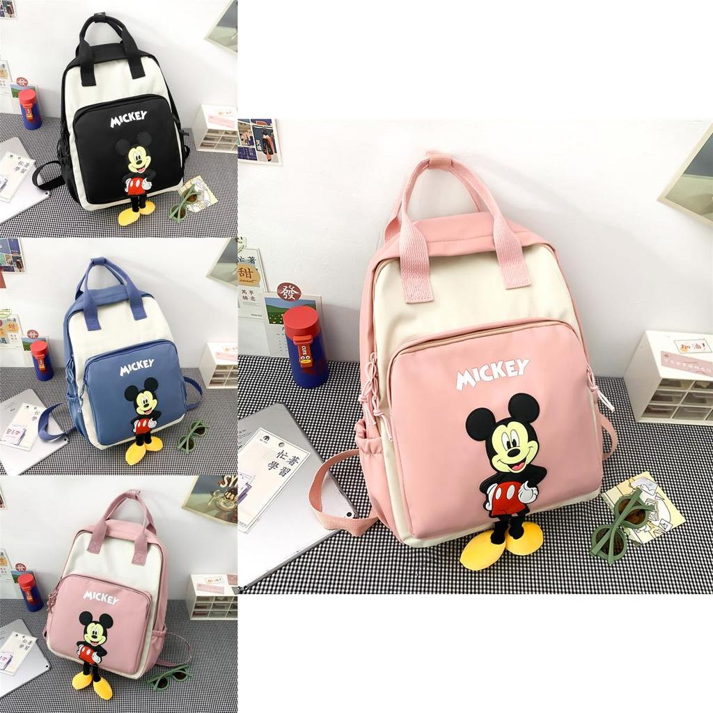 Disney Mickey Design Color Blocked Children Backpack For Kindergarten And Elementary Kids
