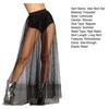 Sexy Perspective Skirt Elastic High Waist Pleated Lace Mesh Yarn Skirt Shiny Rhinestones Decor Maxi Skirt Nightclub Daily Wear