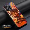 Cool Anime Kimetsu No Yaiba Phone Case For iPhone 16 15 14 13 12 11 Plus Pro Max  High-end Luxury Magsafe Sheepskin