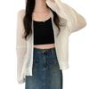 Женский солнцезащитный кардиган, ленивый свободный повседневный летний вязаный однотонный кардиган