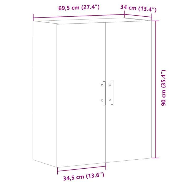 VidaXL Armoire murale vieux bois 69,5x34x90 cm 857294