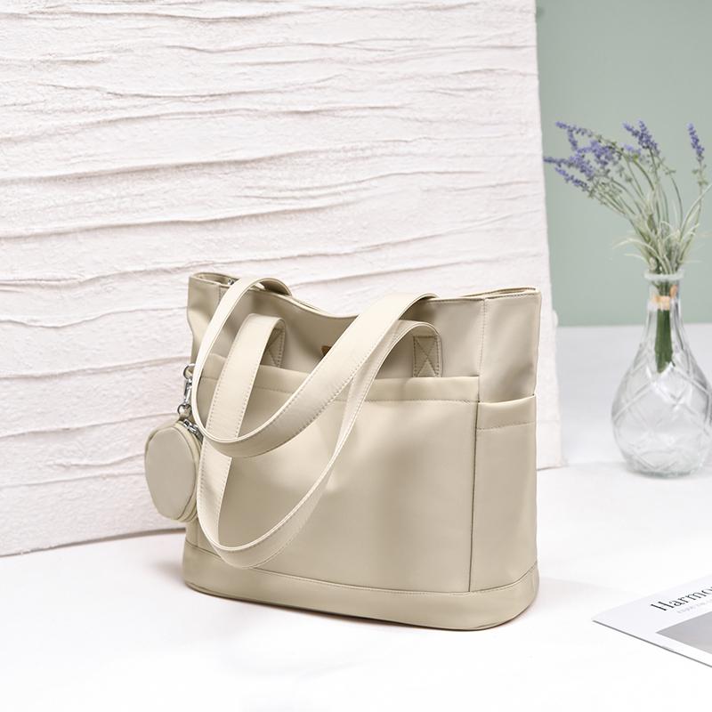 Вместительная наплечная сумка однотонная сумка-тоут студенческая сумка