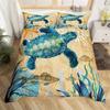 Sea Turtle Duvet Cover Underwater World Themed Marine Life Bedding Set for Women Teen Boys and Girls Gift for Bedroom Decoration