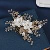 Свадебный головной убор из сплава, гребень для фотосъемки, свадебное платье, аксессуары для волос, белый, ручной работы, керамический цветок, гребень для волос