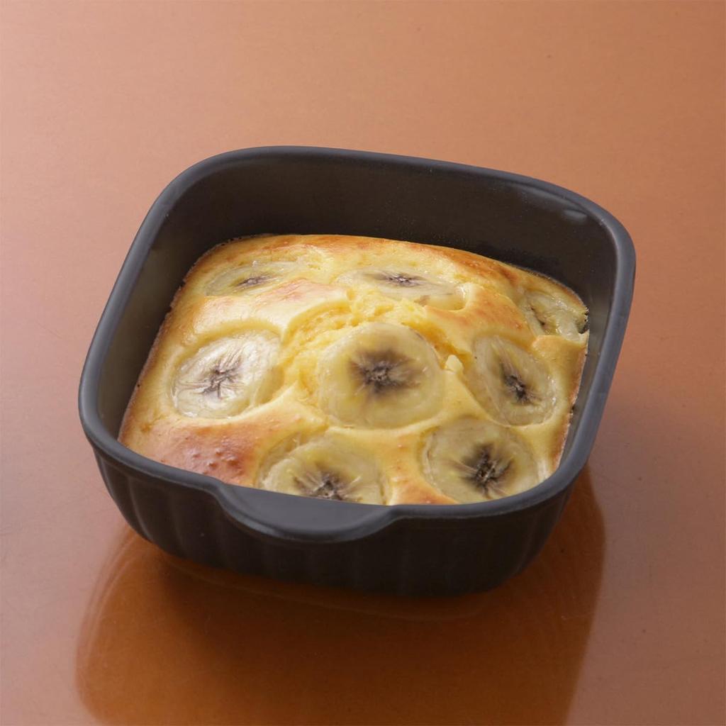 Набор керамической посуды для запекания Nakashima Gratin Dish Oven Cooking, экономящий время, набор тарелок для тостера половинного размера (Черный, 2)