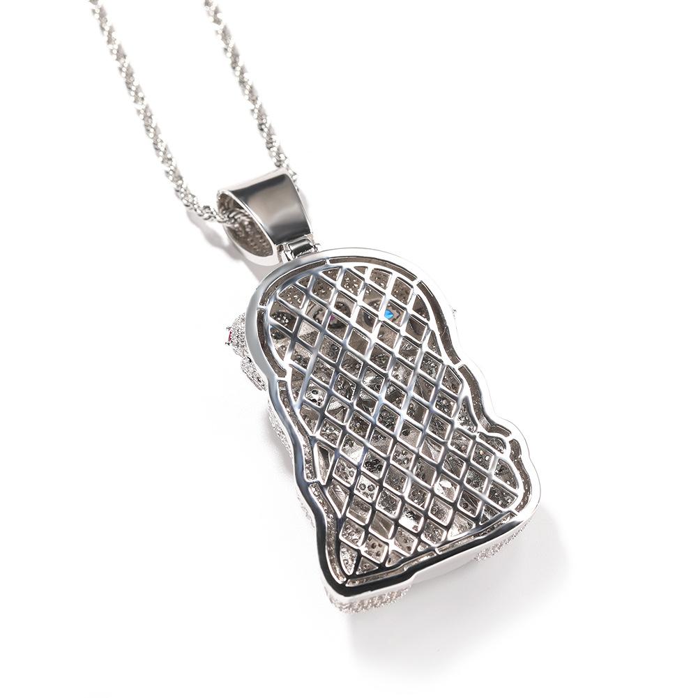 New Iced Out Portrait Pendant Necklace for Men, Hip Hop Zircon Statement Charm, Trendy European Street Sweater Chain, Bling Nightclub Rap Jewelry