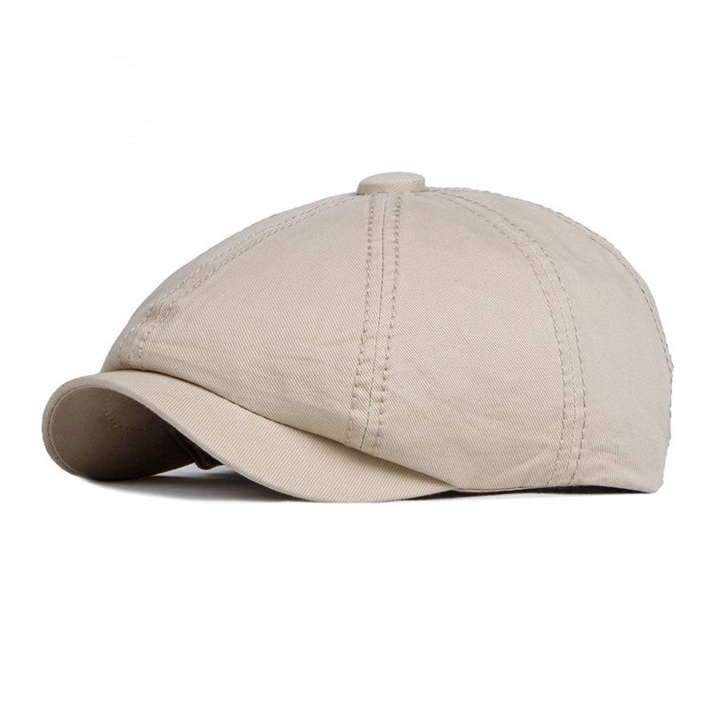 Vintage Cotton Flat Cap for Men Women Retro Plain Solid Color Baker Boy Beret British Cabbie Ivy Cap Newsboy Gatsby Hat