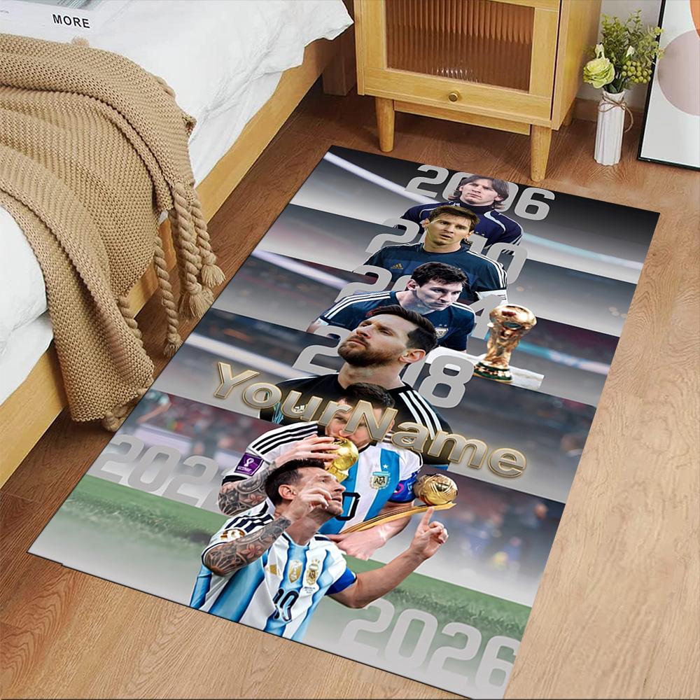 Messi Personalized Text Floor Mat Suitable for Living Rooms Entryway Game Room Dormitory Anti-slip Rug Decorate Offices