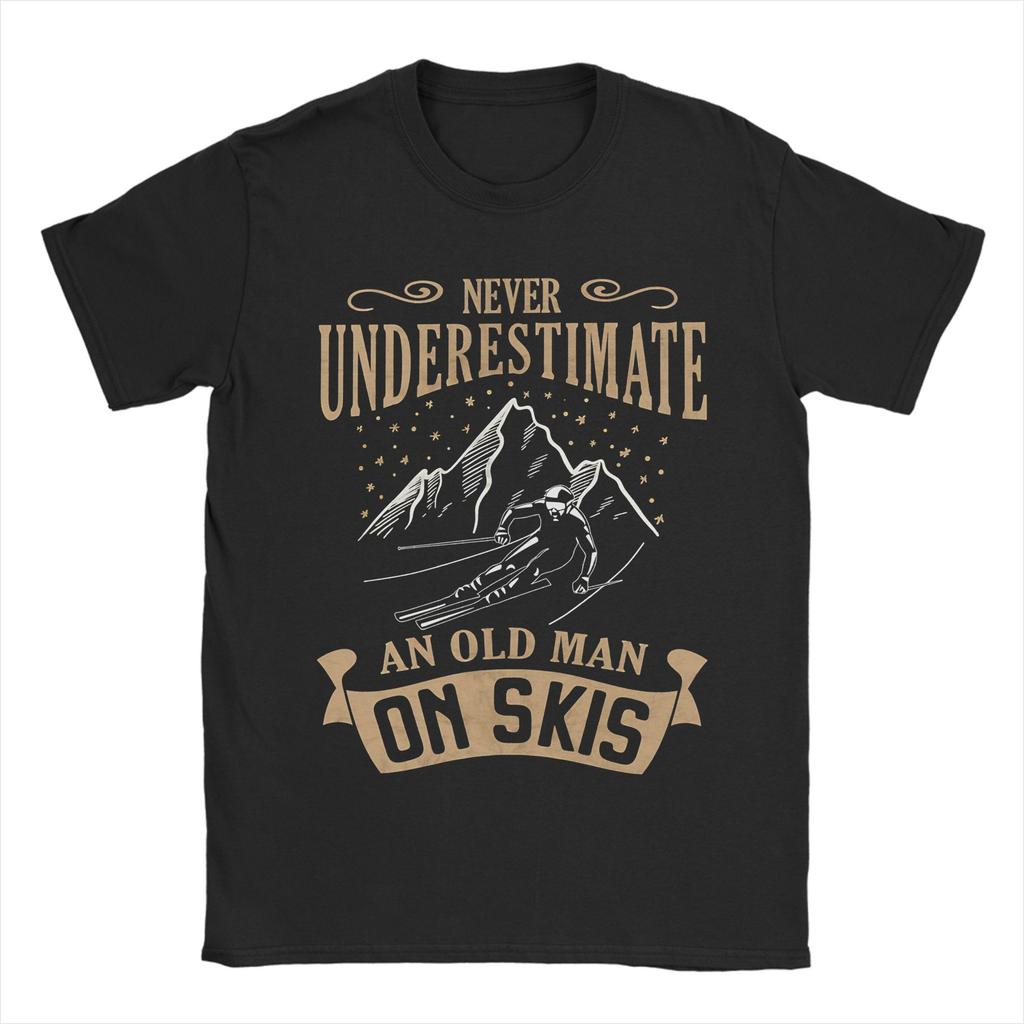 Ski Dad Funny Cute Winter Skiing TShirt Beach 100 Cotton T Shirts For Mens Fashion Design Shirt ShortSleeved Y2K Fun Top Tees
