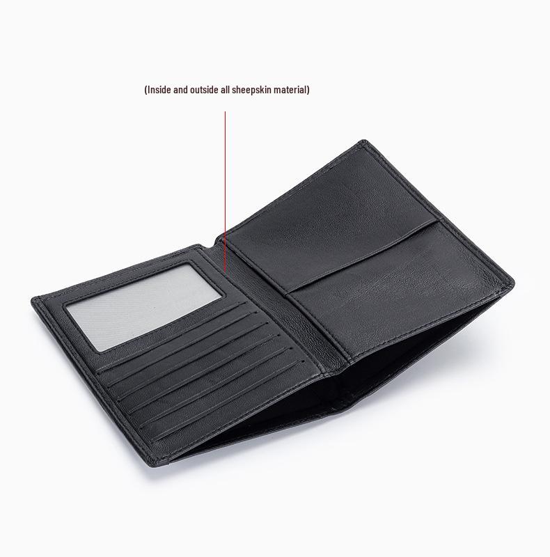 Sheepskin Woven Passport Holder: Women's Genuine Leather Multi-Card Slot Vertical Wallet