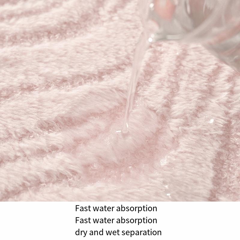 Thickened Solid Color Bathroom Absorbent Floor Mat with Wave Pattern for Household Use, Anti Slip Door Mat for Bathroom, Toilet Door Mat