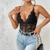 Women's Lace Splicing Suspender Jumpsuit Summer Sexy Hot Girl V-neck Bodysuit