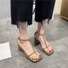 Women's Sandals Flip-flops Summer Shoes 2022 Trendyol Sexy T-Strap Chunky Heels Woman Party Sandals