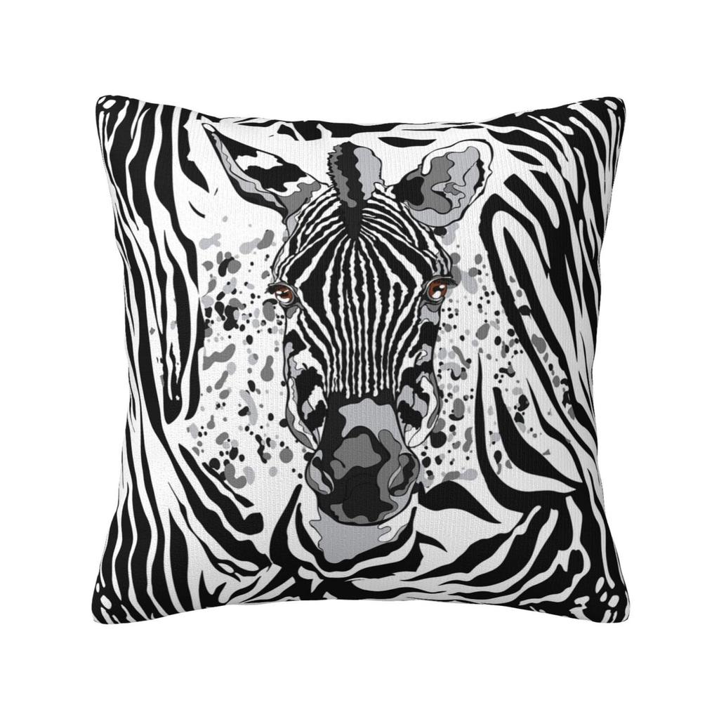 1pc Zebra Print Throw Pillow Cover, 18 x 18 Inch Winter Holiday Farmhouse Cushion...