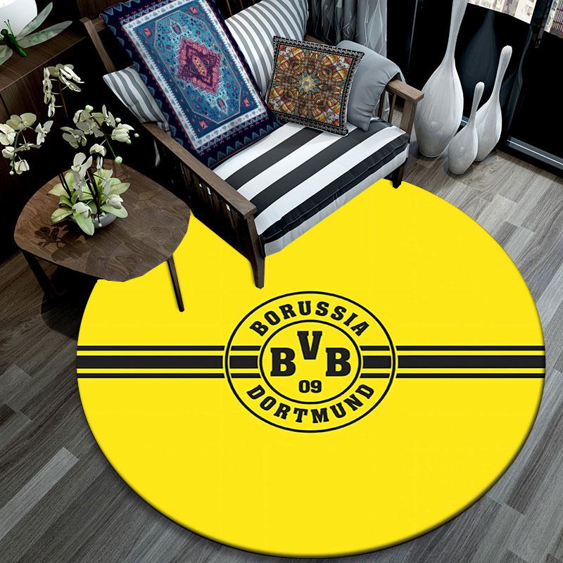 Borussia Dortmund2,Round Area Rug,Carpet Rug for Living Room Bedroom Sofa Playroom Decor,Non-slip Floor Mat