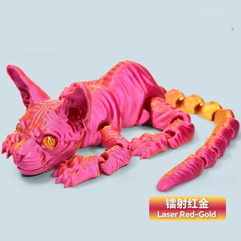 3D-печатный сфинкс Имитация животных Безволосая кошка Фигурка Очаровательная Сочлененная Игрушка-антистресс Домашние Декоративные украшения подарки