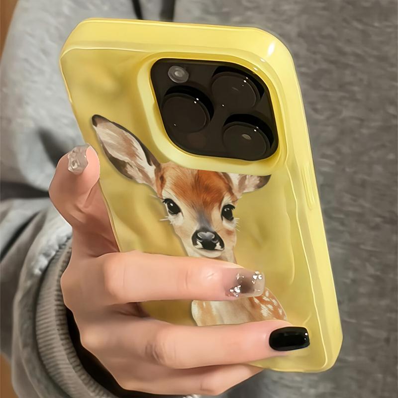 Очаровательный чехол для телефона с оленем для iPhone 17 Чехлы iPhone 16 Pro Max 15 14 Plus 13 12 11 16E 17 Air Ударопрочный Конфетный ТПУ Бампер Чехол