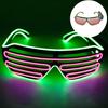 Light Up Neon Rave Glasses Flashing Shutter Glasses El Wire LED Sunglasses Glowing DJ Costumes for 80s Parties Music Festival
