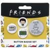 FRIENDS TV Show Set of 4 Chandler Button Badges Multi