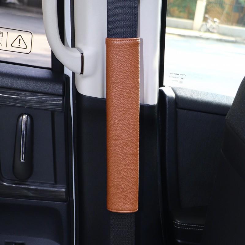 Universal Car Seat Belt Shoulder Pad Cover PU Leather Soft Comfortable Anti-Chafe SUV Sedan Hatchback
