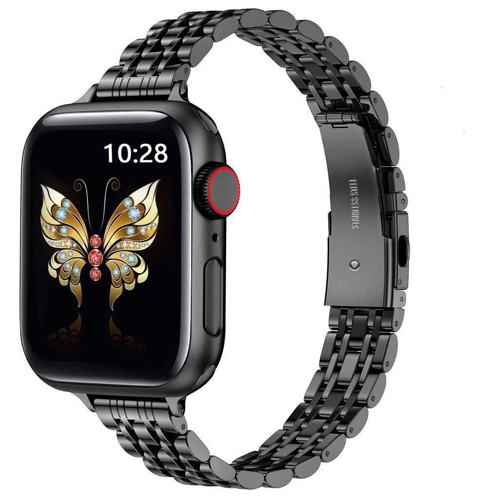 Превосходный браслет звеньевой из нержавеющей стали женский Для Apple Watch ремешок Серия 11/8/7/6/10/9 40мм 41мм 38мм 42мм 44мм 45мм 46мм Ремешок
