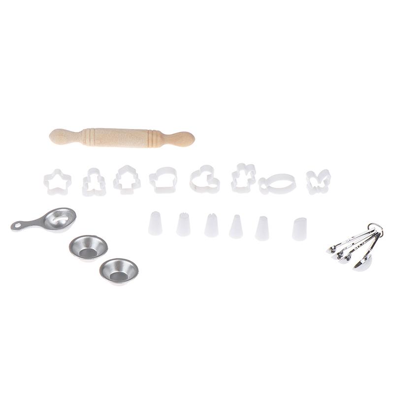 1Комплект 1:12 миниатюрных форм для выпечки кукольного домика, приспособления для выпечки, мерная ложка, инструменты для выпечки, модель кухонного декора, игрушечный домик