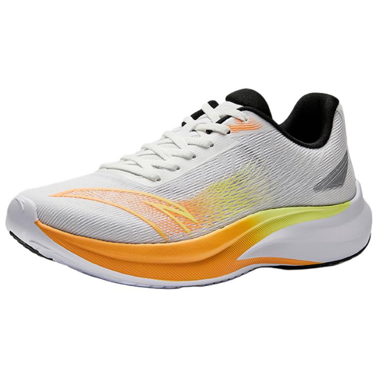 Anta Running Series Wind Speed Comfortable Non-Slip Durable Breathable Low-Top Training Sprinting Shoes Men Sneaker White Orange 912535561-3