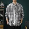 Новая мужская рубашка с длинными рукавами, мужская гангстерская красивая рубашка для пожилых людей, клетчатая рубашка, модные универсальные топы