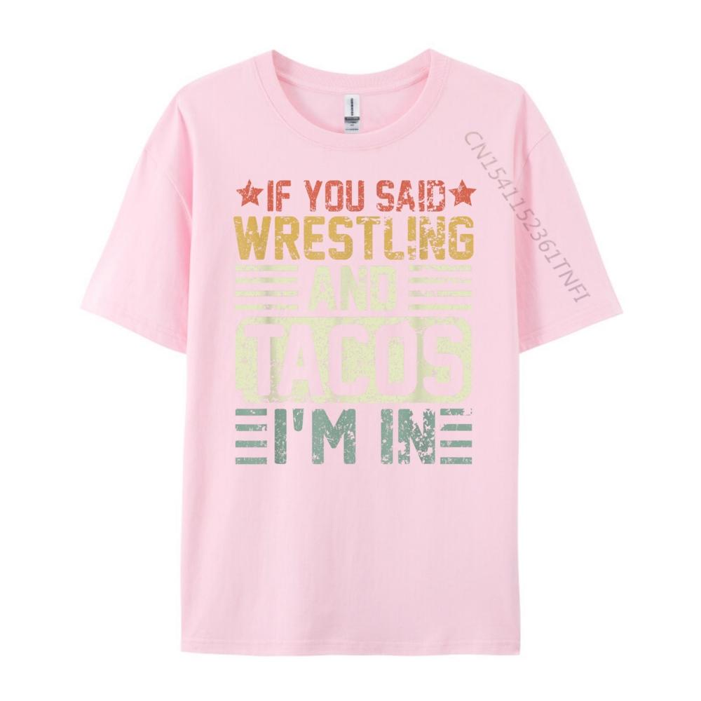 Vintage Funny Wrestling And Tacos Novelty Sports Oversized T Shirt Men Women Casual Everyday Mens Clothing Party