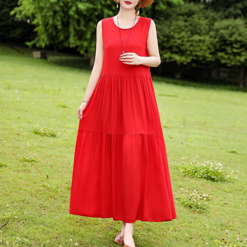 Элегантное женское платье без рукавов больших размеров с коротким рукавом и винтажным принтом, длинное платье, летняя повседневная женская одежда среднего возраста