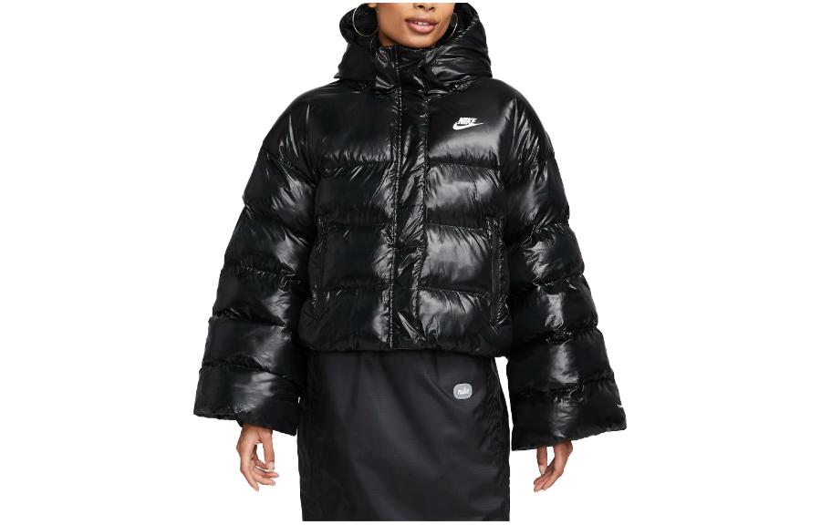 Nike Куртки Женские Черные С Капюшоном Умеренные Другое DQ6893-010