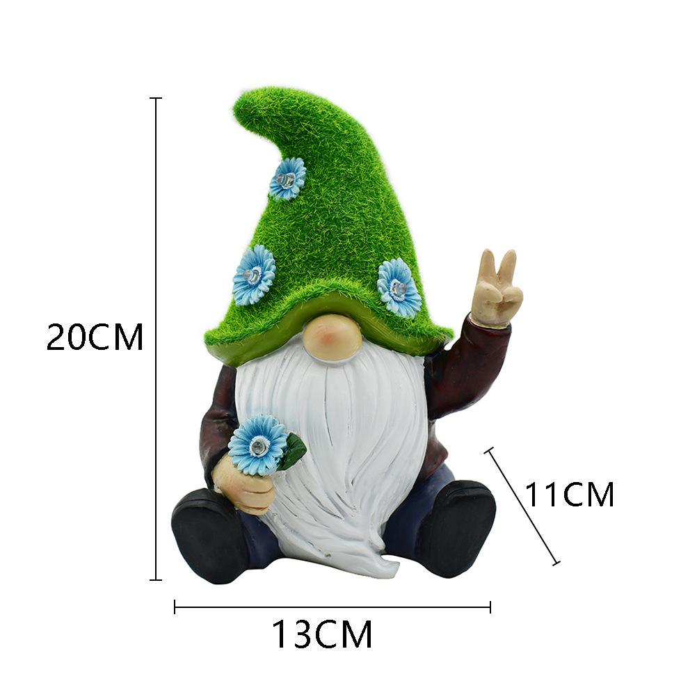 Открытый солнечный садовый орнамент гном карлик патио украшения изделия из смолы садовые фонари