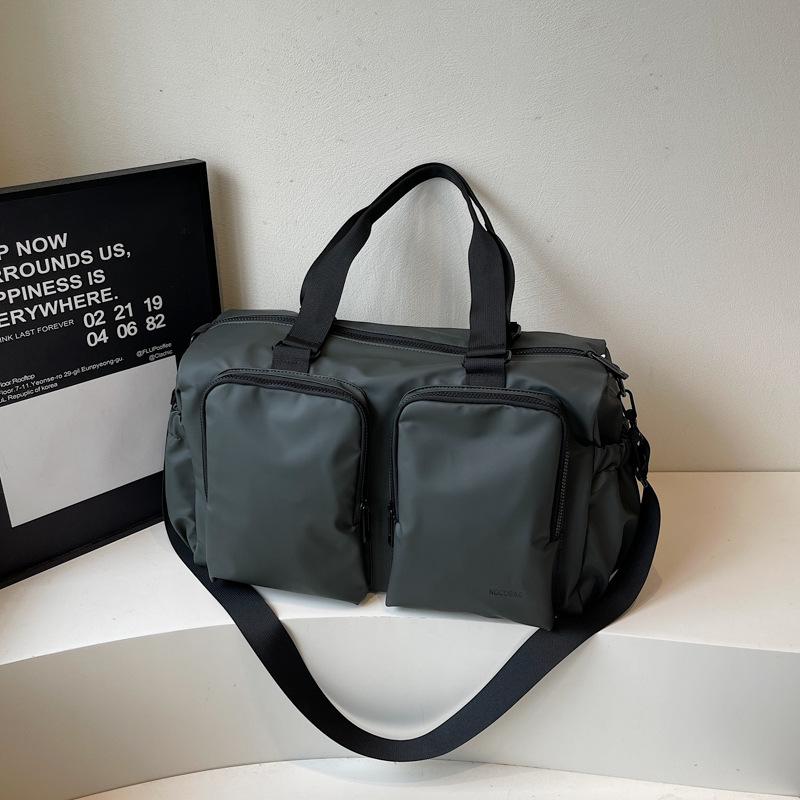 Однотонная повседневная дорожная сумка для командировок, простая сумка для поездок, спортивная сумка для улицы, отделение для влажного и сухого, многокарманная сумка-тоут