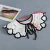 Female White Woven Lapel Fake Collar Shawl Women's Detachable Collar Scarf Necklace Blouse False Collar Girls Mini Cape