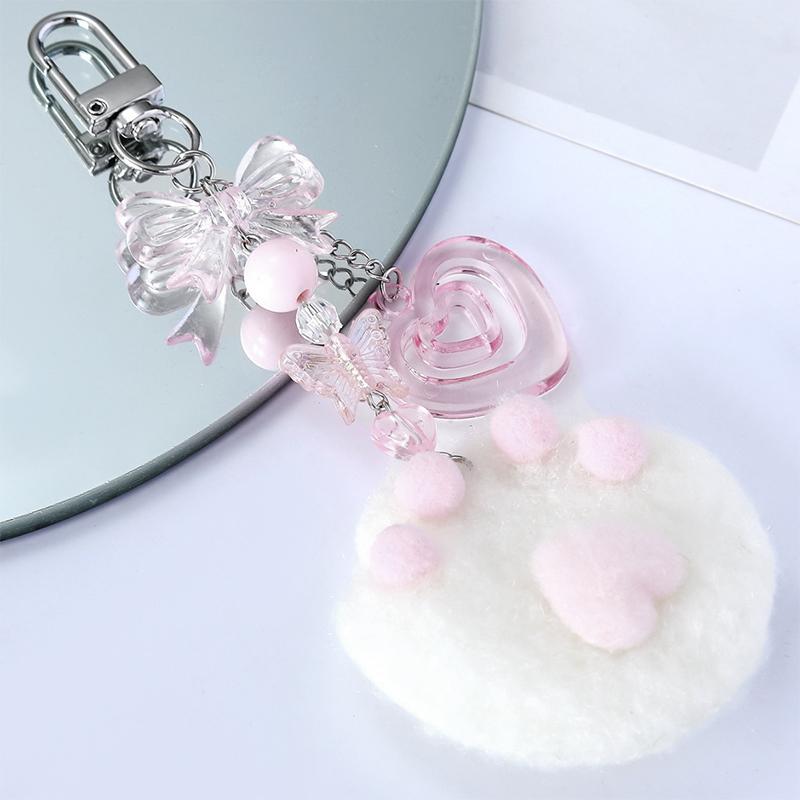 Мультяшный милый плюшевый коготь брелок в форме сердца подвеска милая плюшевая кукла игрушка кавайный мягкий рюкзак повесить ключ брелок