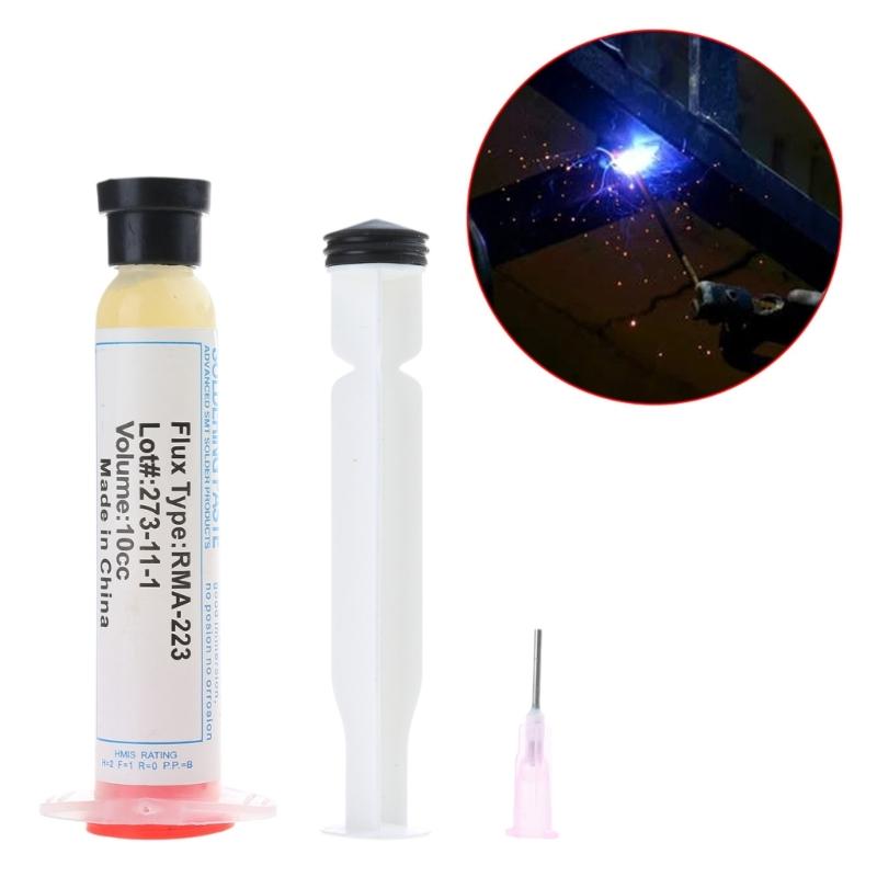 10 куб. см Бессвинцовая паяльная паста RMA-223 для чипов, компьютеров, телефонов, светодиодов, для BGA SMD PGA, инструмент для ремонта, порошок для очистки, Сделай сам