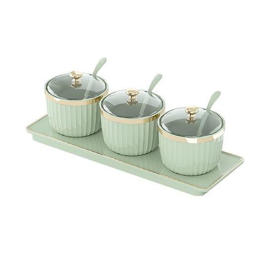 Банки для специй Отдельные контейнеры для приправ Прозрачные акриловые банки с ложками Поднос Пластик без BPA